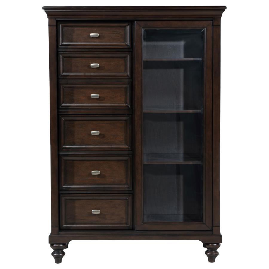 Andover 6-Drawer Tempered Glass Door Chest