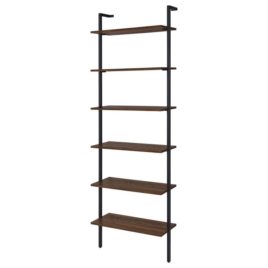 Owens 4-6 Shelf Wall Mounted Bookshelf with Walnut