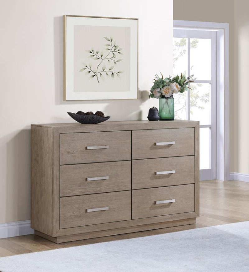 Kenora - 6-Drawer Dresser in Barley Brown Finish