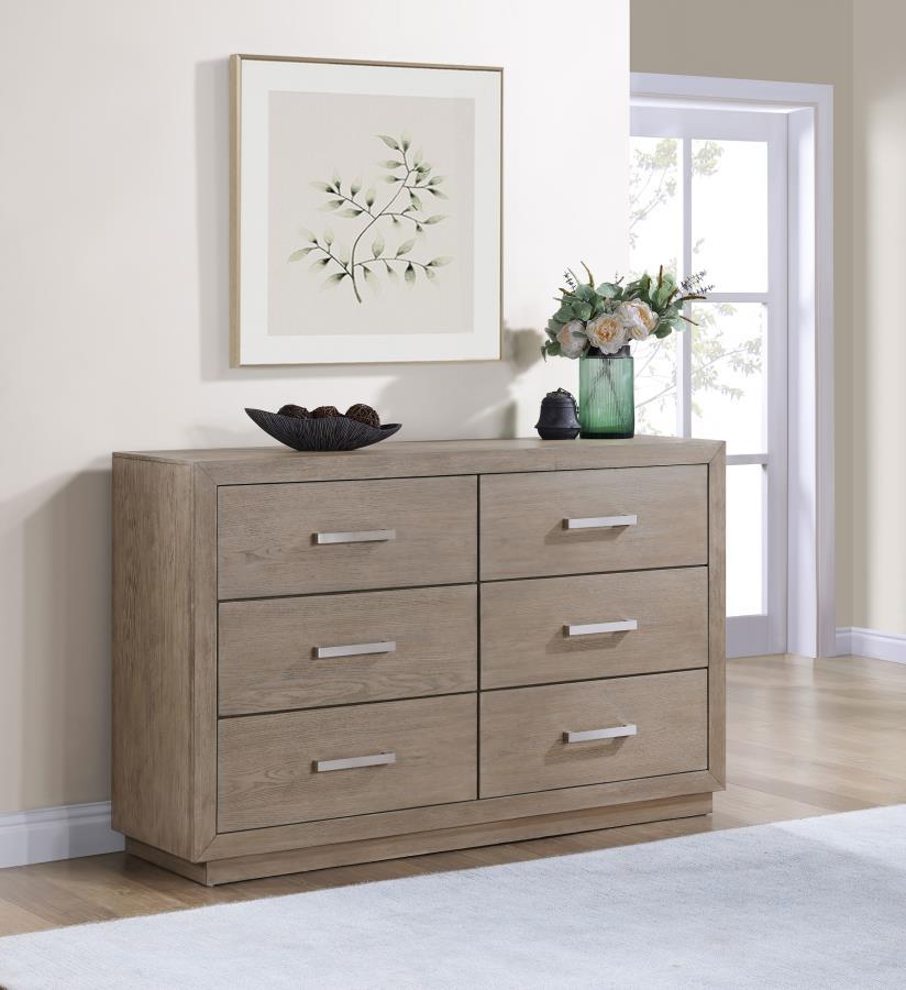 Kenora - 6-Drawer Dresser in Barley Brown Finish