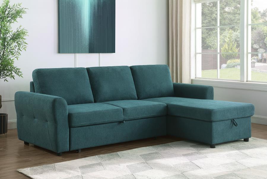 Samantha Upholstered Storage Sleeper Sectional Sofa