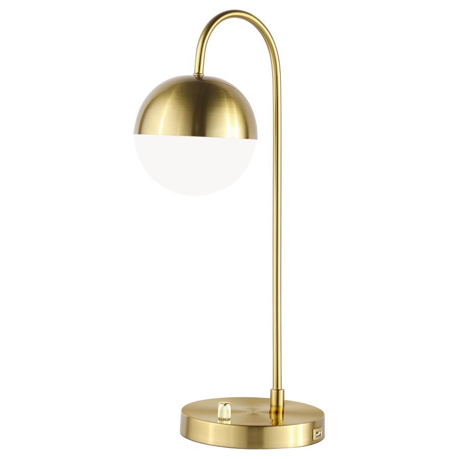 Merrick Spherical Arched Bedside Table Lamp Gold
