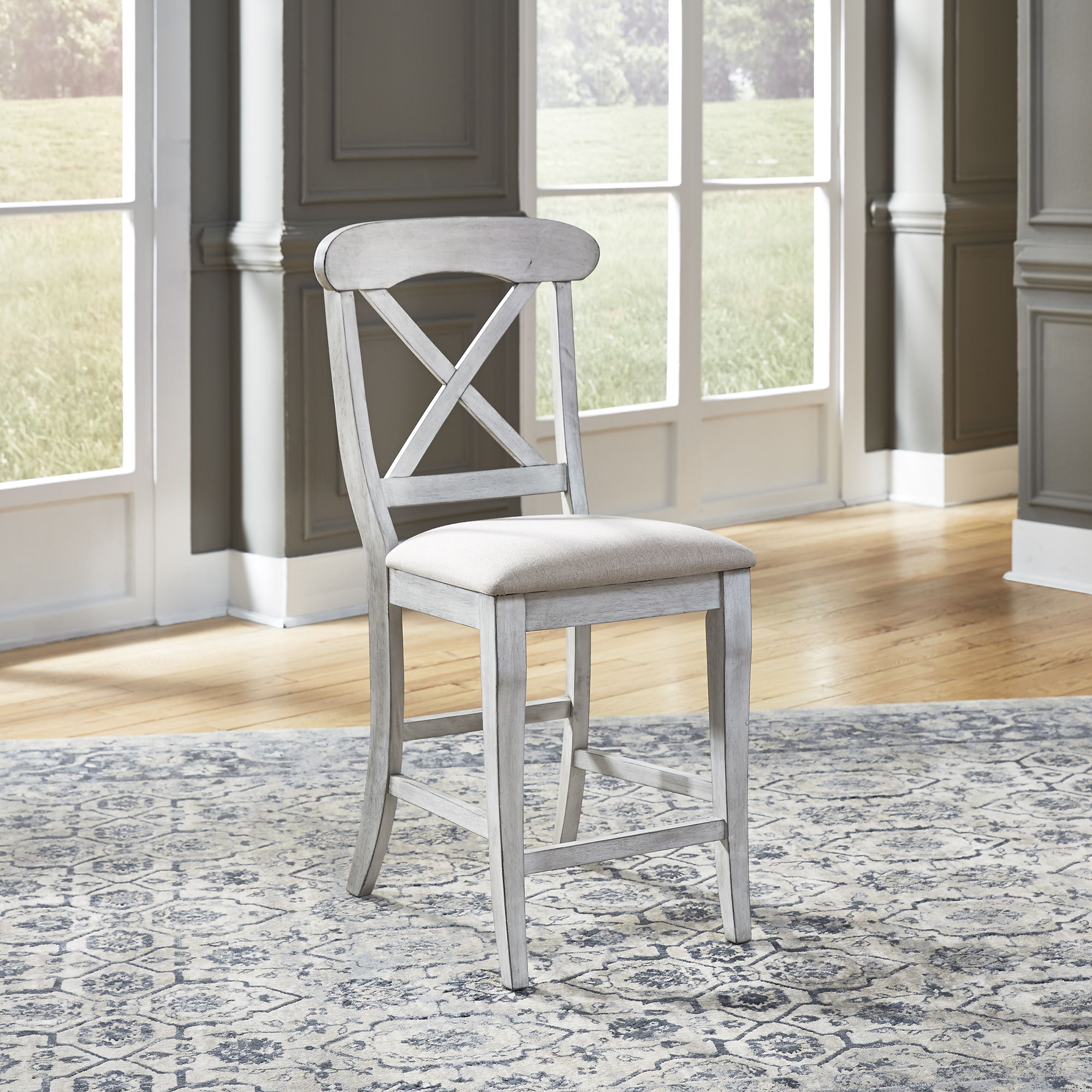 Ocean Isle Upholstered X-Back Counter Chair