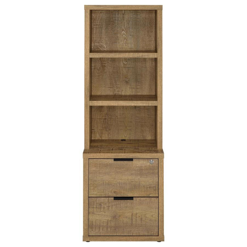 3-Shelf Bookcase with USB Charging Ports & Lockable Drawer