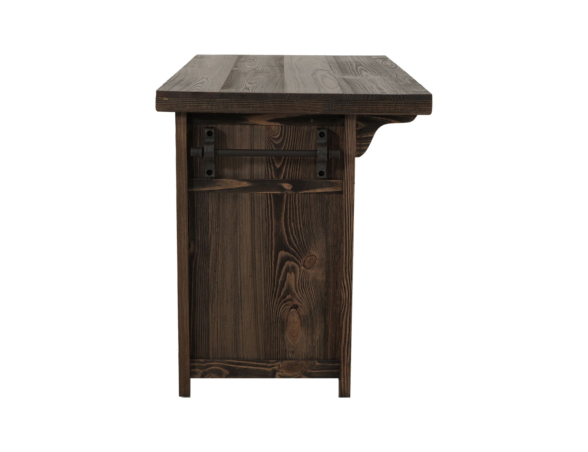 Dutton Kitchen Island in Rookwood Brown with 2 Drawers
