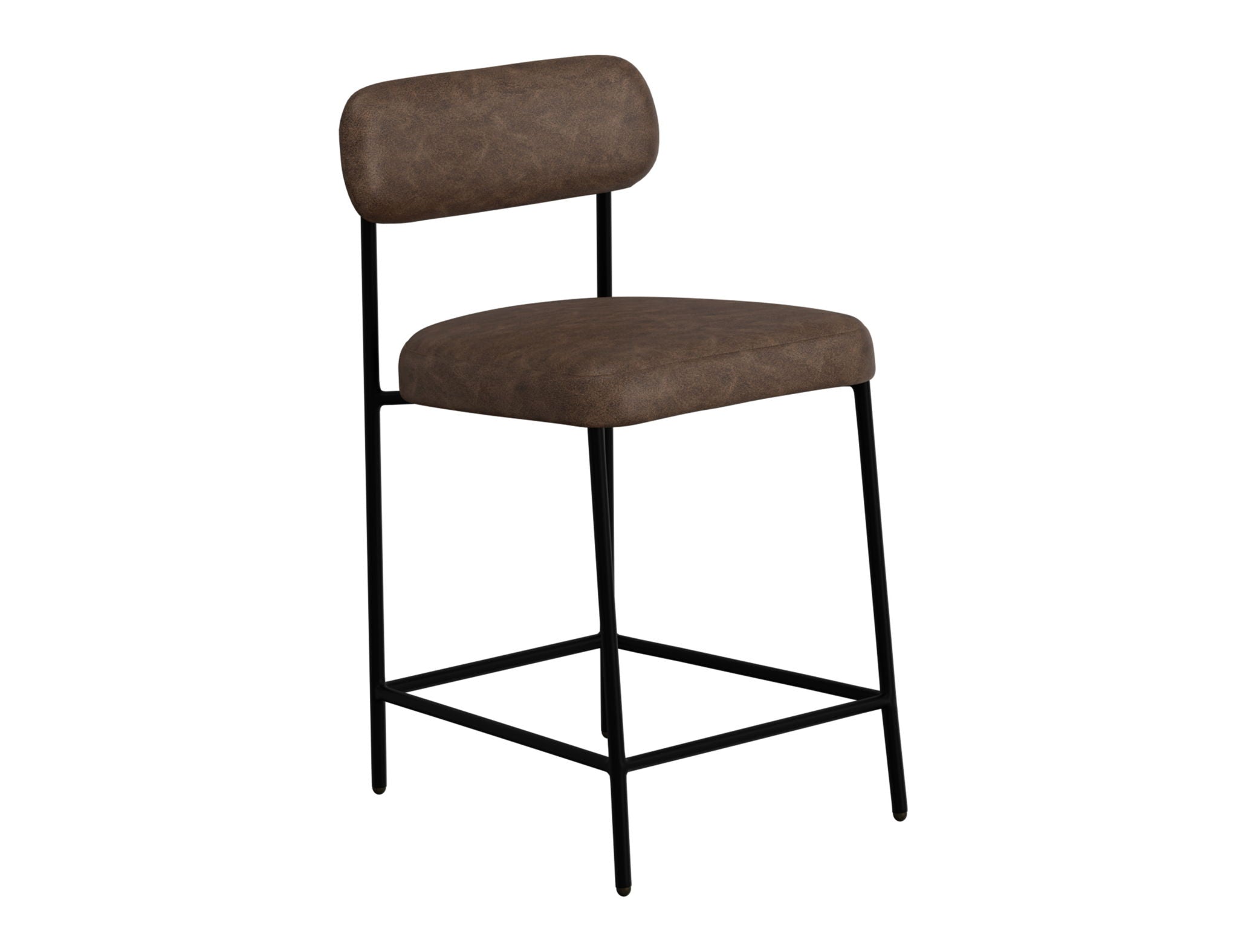 Upholstered Barstools with Wooden Frame & Metal Base - Seating - Bar Stool
