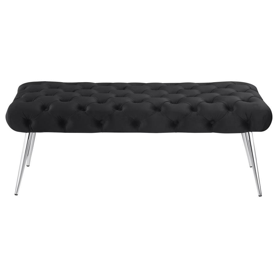 Ella Upholstered Tufted Bench with Metal Legs