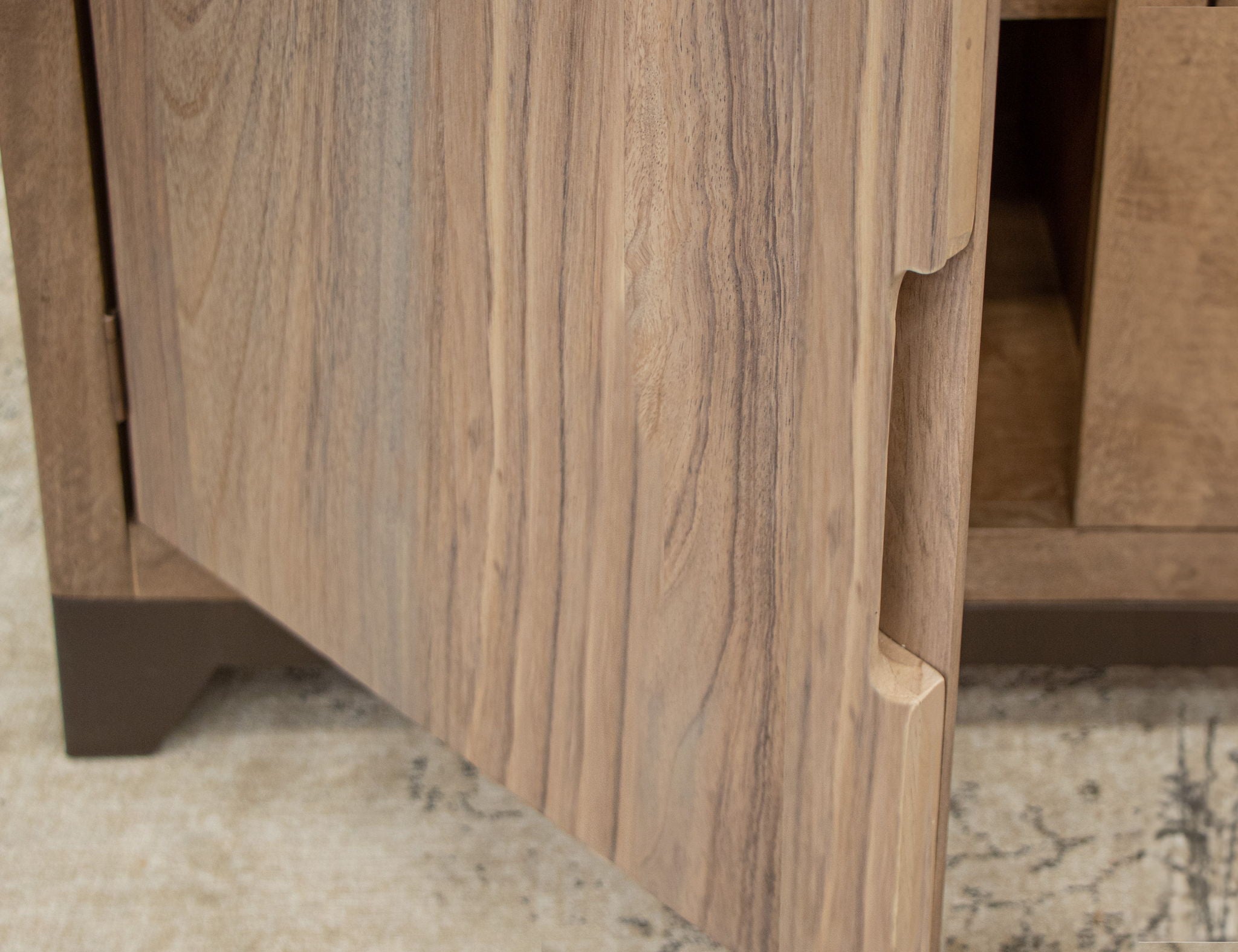 Natural Parota - Electric 2 Door Fireplace - Brown Cappuccino