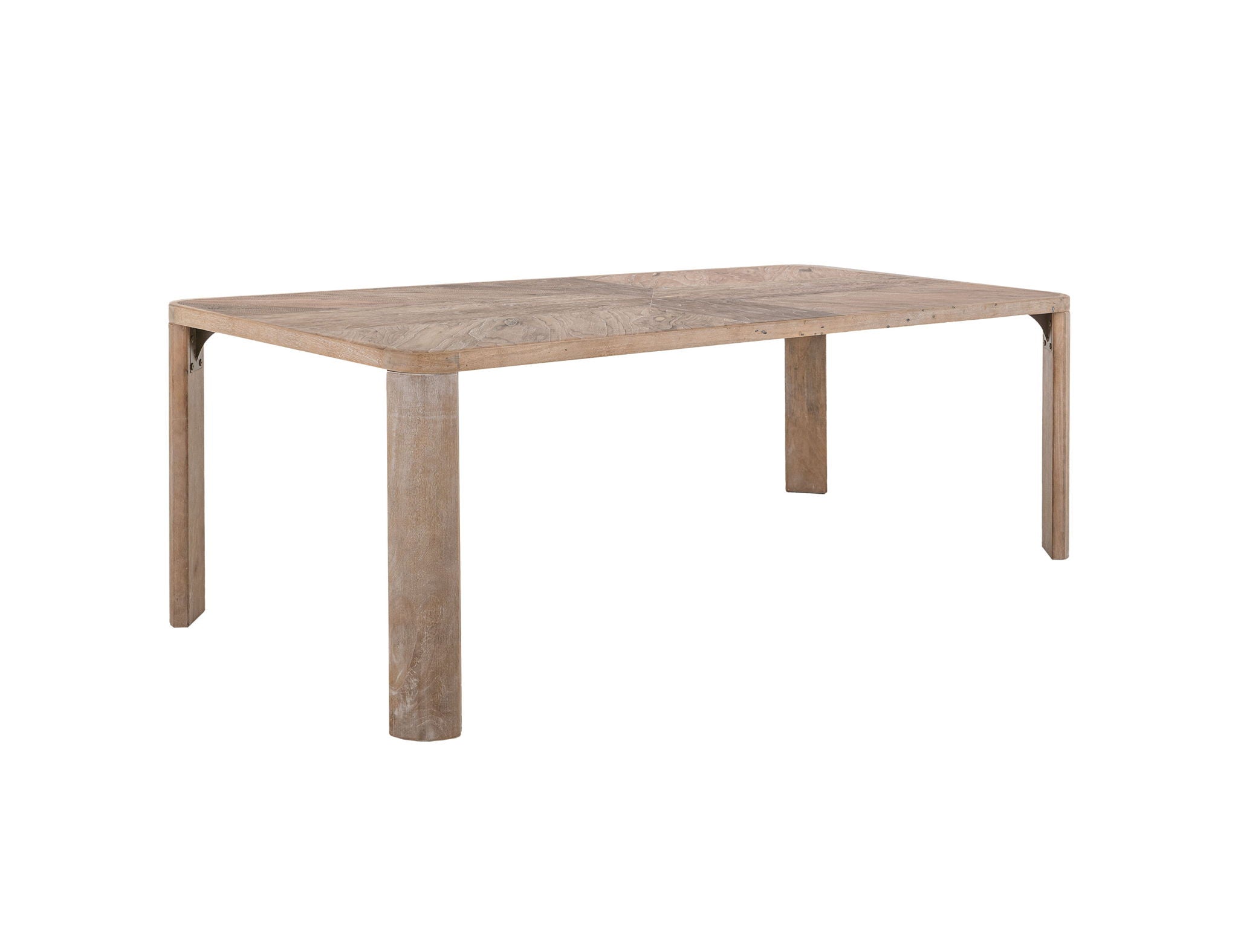 Balam Dining Table in Ivory White, Mango & Teak Wood