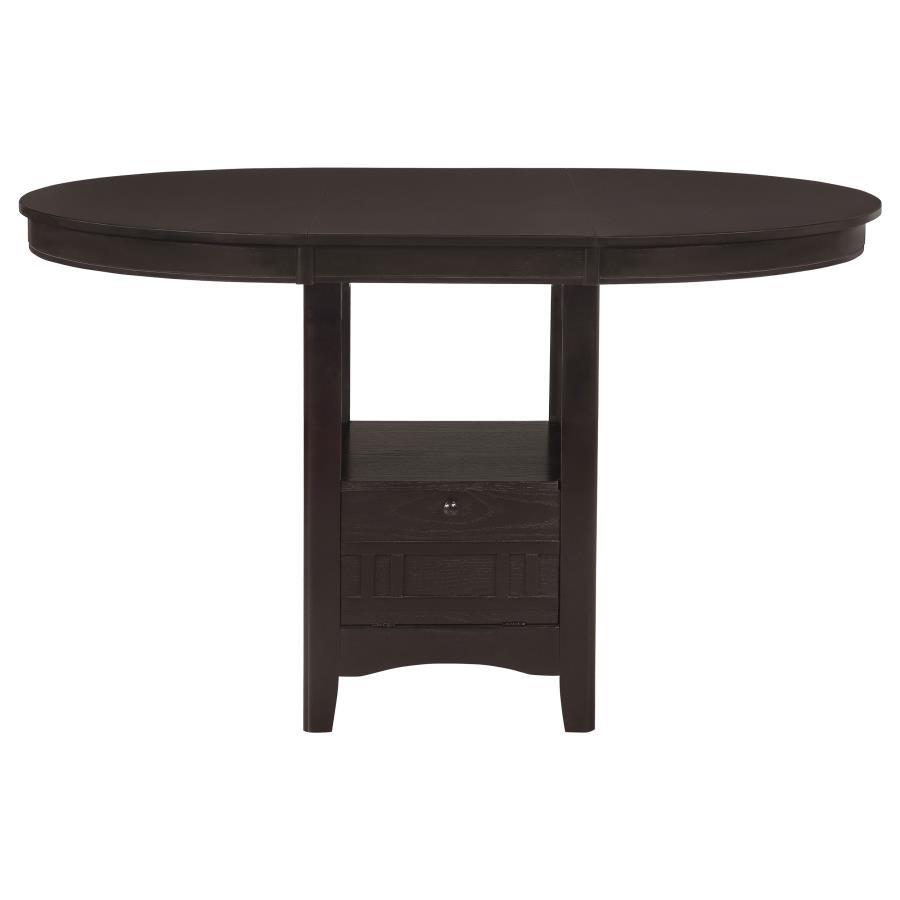 Oval Extension Counter Dining Table with 18-Inch Leaf