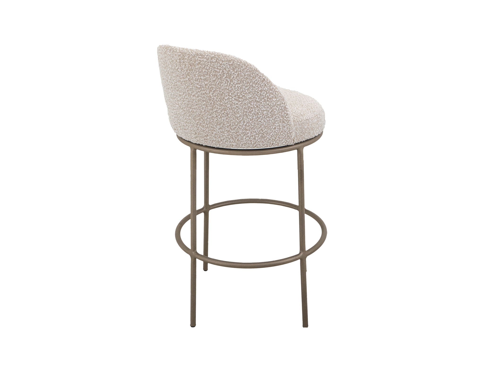 Snow Upholstered Barstool with Soft Ivory