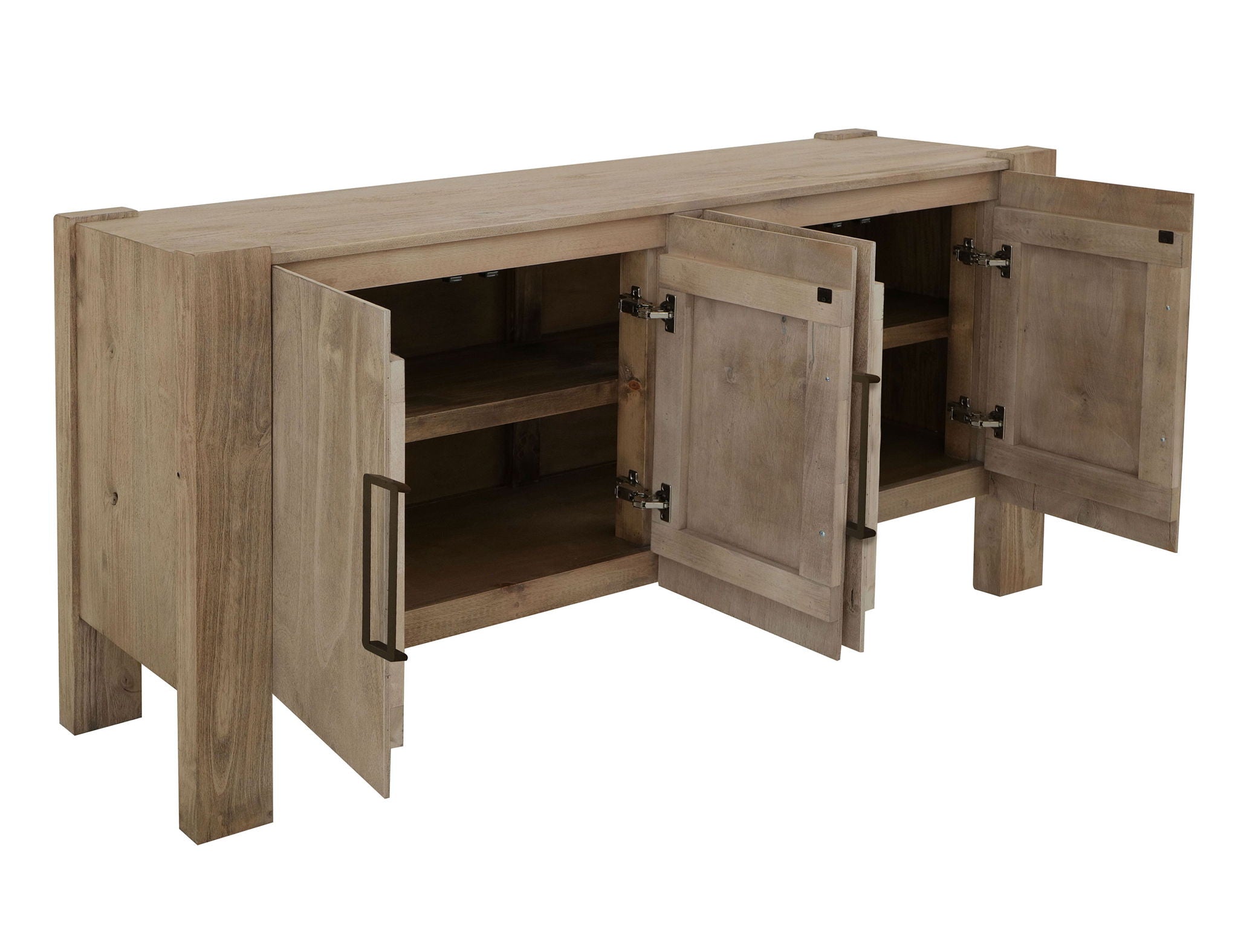 Luma Console in Sand Brown Melina Wood with 4 Doors