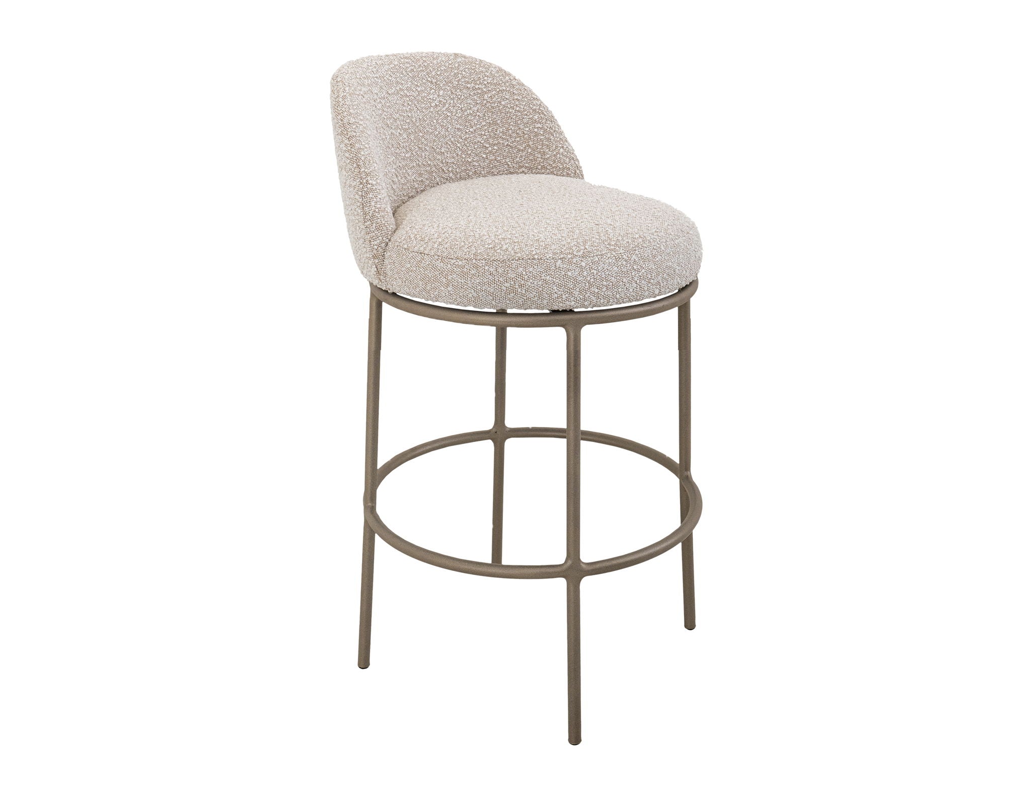 Snow Upholstered Barstool with Soft Ivory