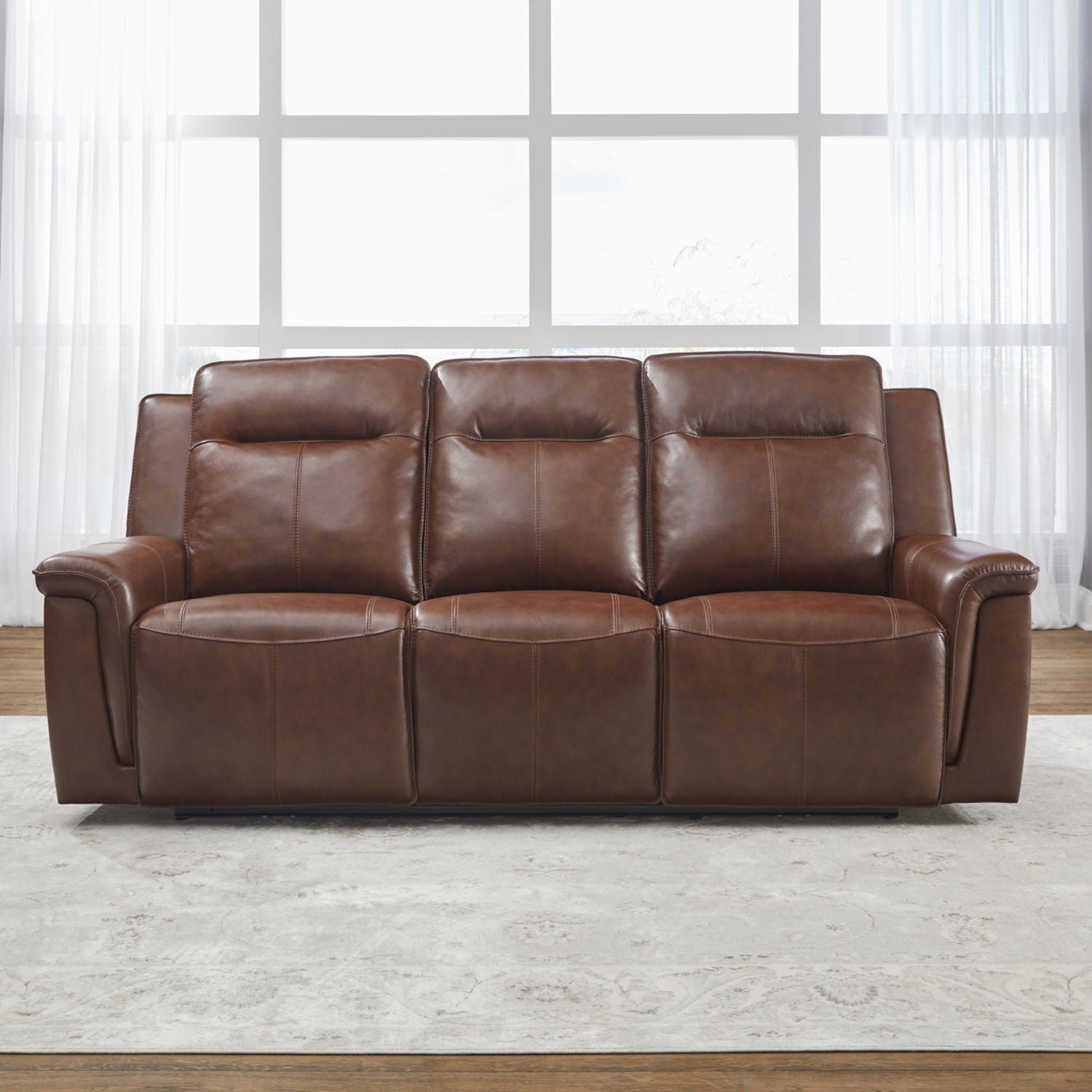Avery Sofa P2 in Cognac Leather