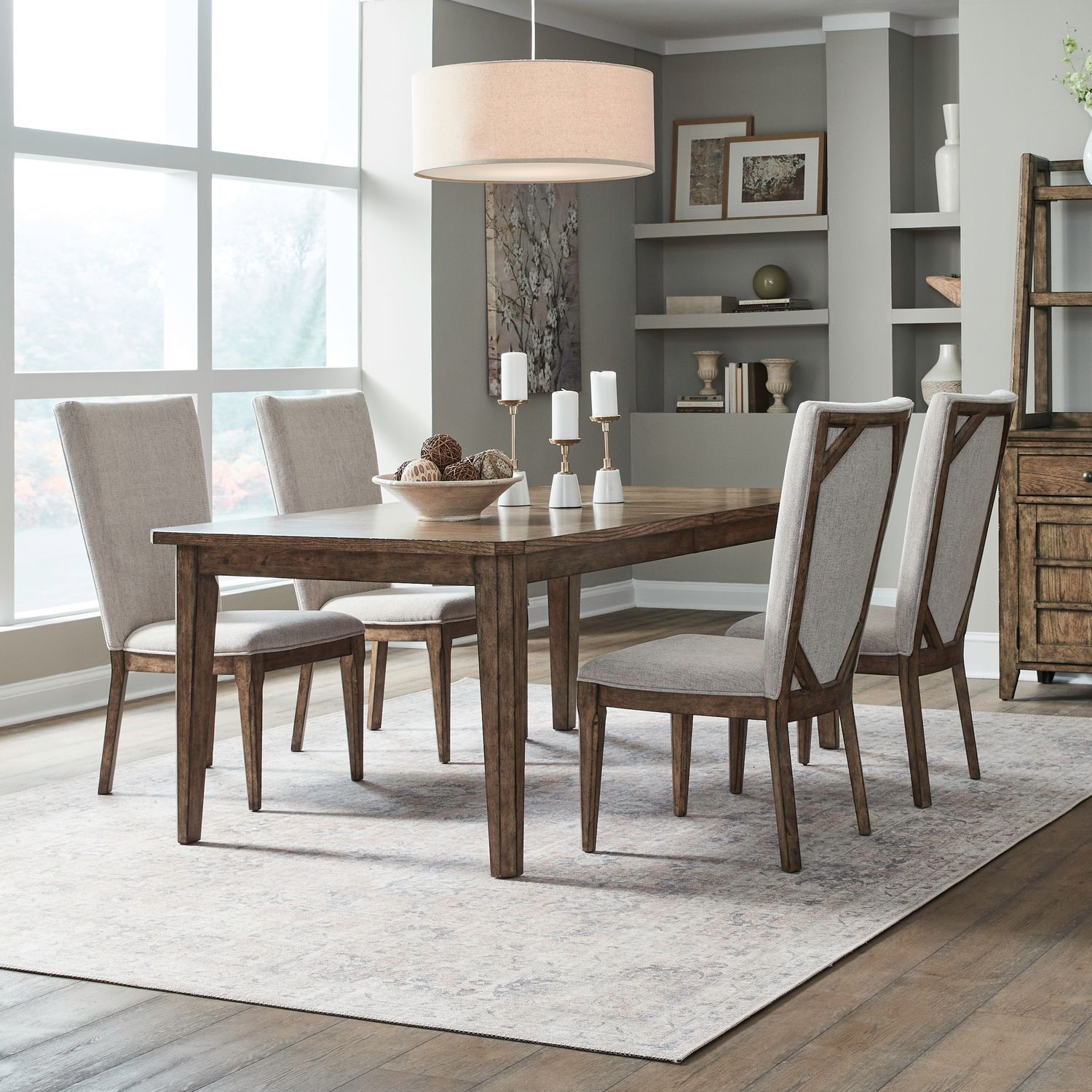 Carolina Park Rectangular Table Set in Brown
