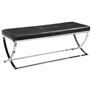 Walton Leatherette Tufted Accent Bench