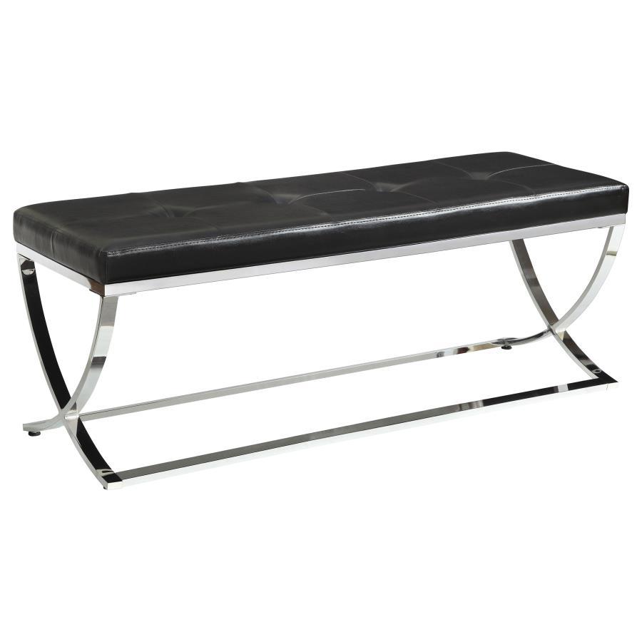Walton Leatherette Tufted Accent Bench