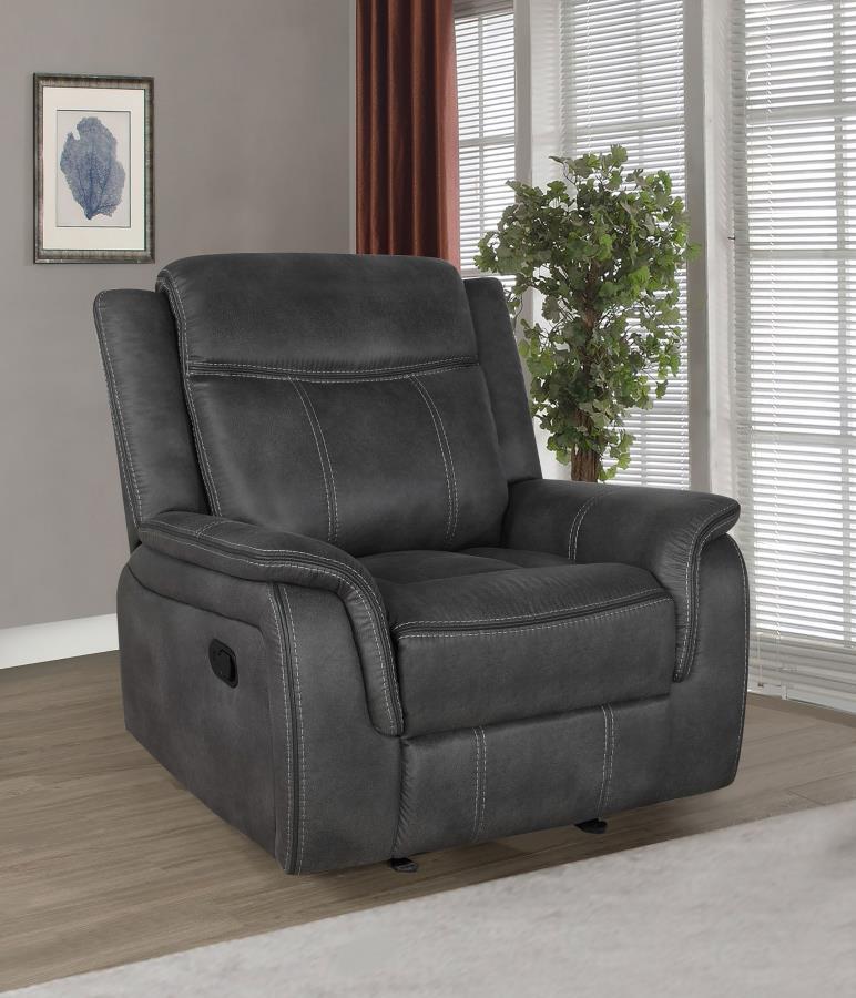 Upholstered Padded Arm Glider Recliner