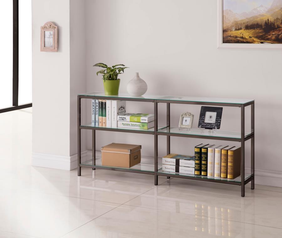 Kate - Console Bookcase in Black Nickel