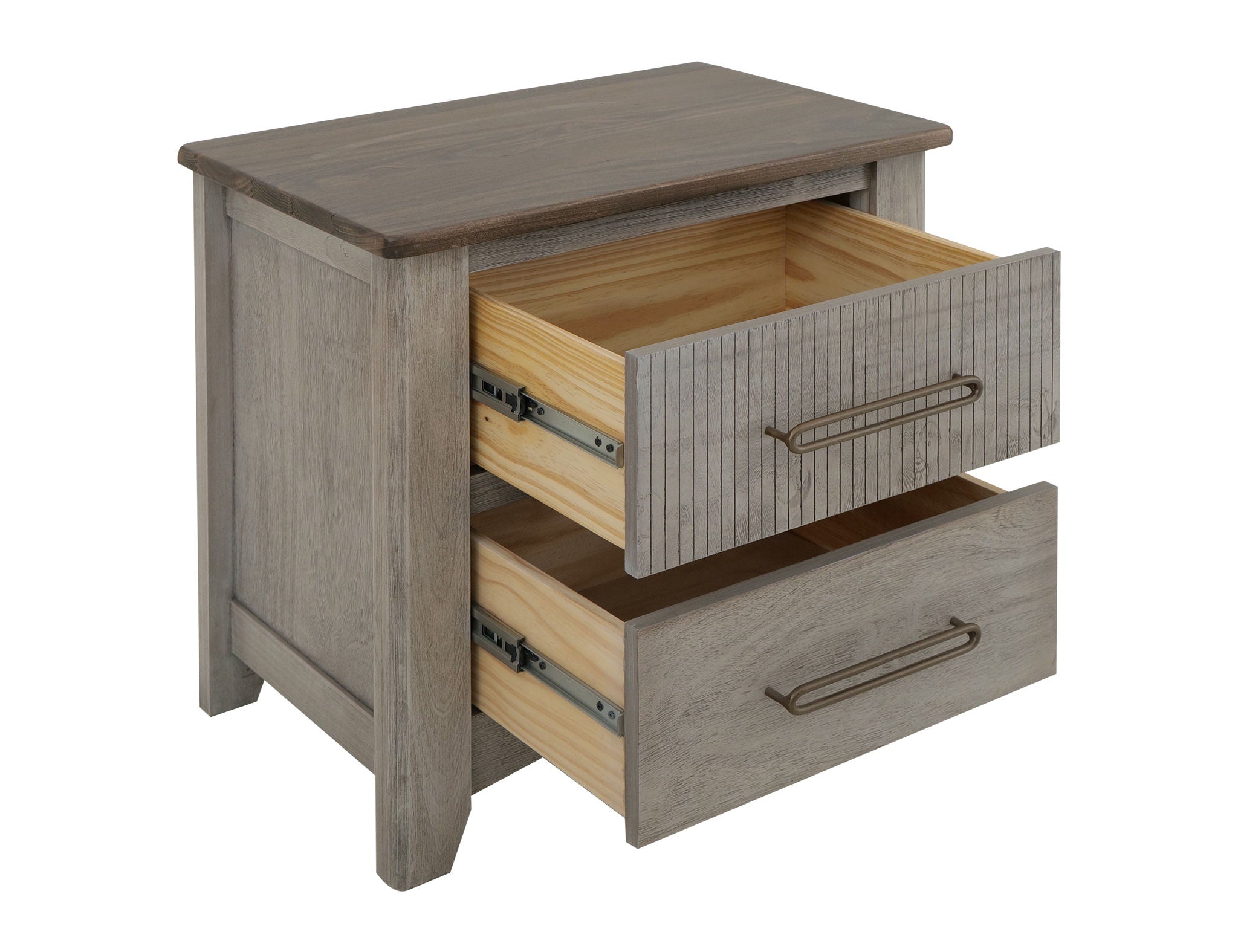 Ridge Nightstand Sand Brown – 2 Drawer Nightstand
