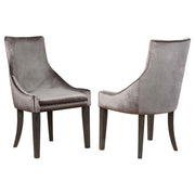 Velvet Upholstered Dining Side Chairs (Set of 2)