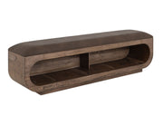 Balam Wooden Bench with Cushioned Seat