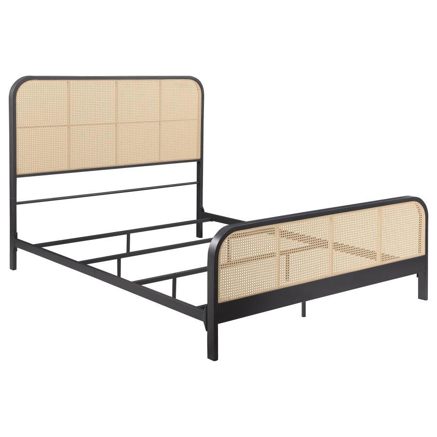 Lanewood Open Cane Rattan Metal Queen Bed