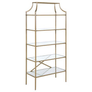 Serena 5-Shelf Glass Bookshelf