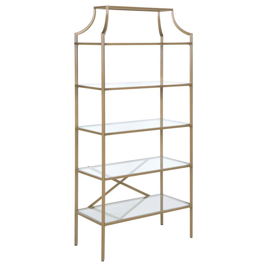 Serena 5-Shelf Glass Bookshelf