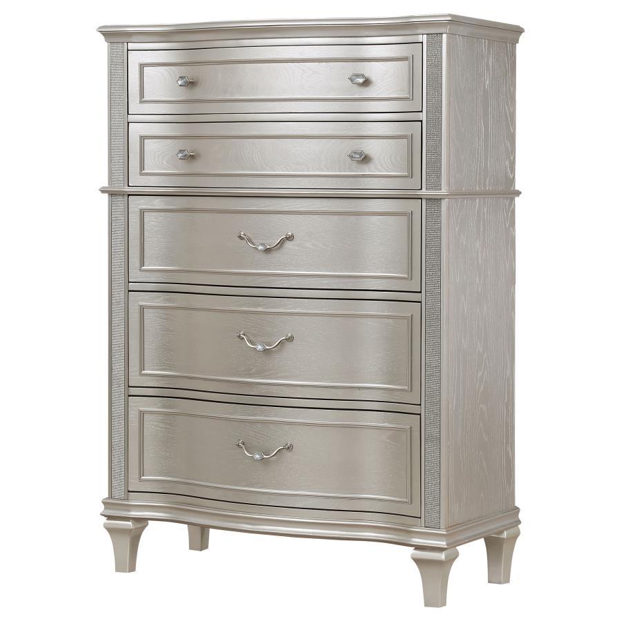 Evangeline 6-Drawer Bedroom Chest in Silver Oak