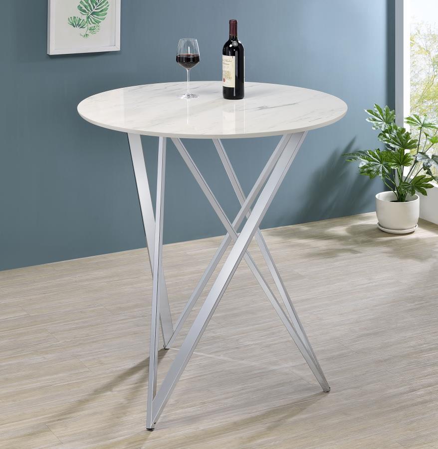 Bexter Round Faux Marble Bistro Bar Table