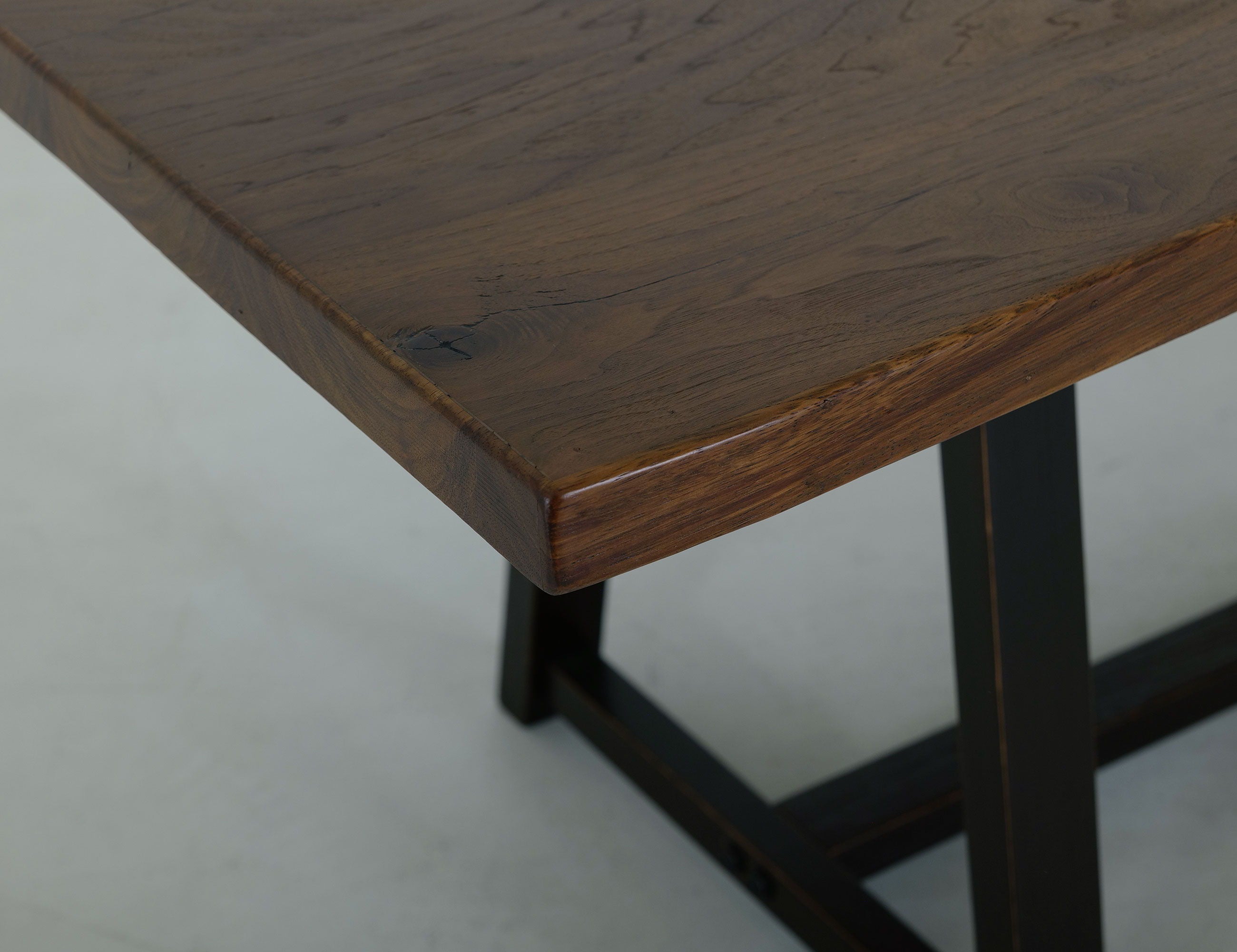 Walnut Trestle Dining Table in Walnut Brown