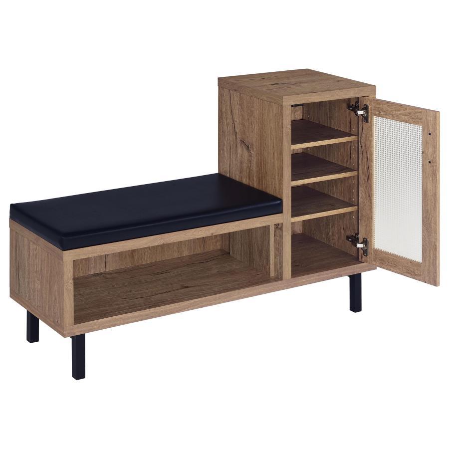 Teller - 1-Door Entryway Shoe Storage Bench with Cushion