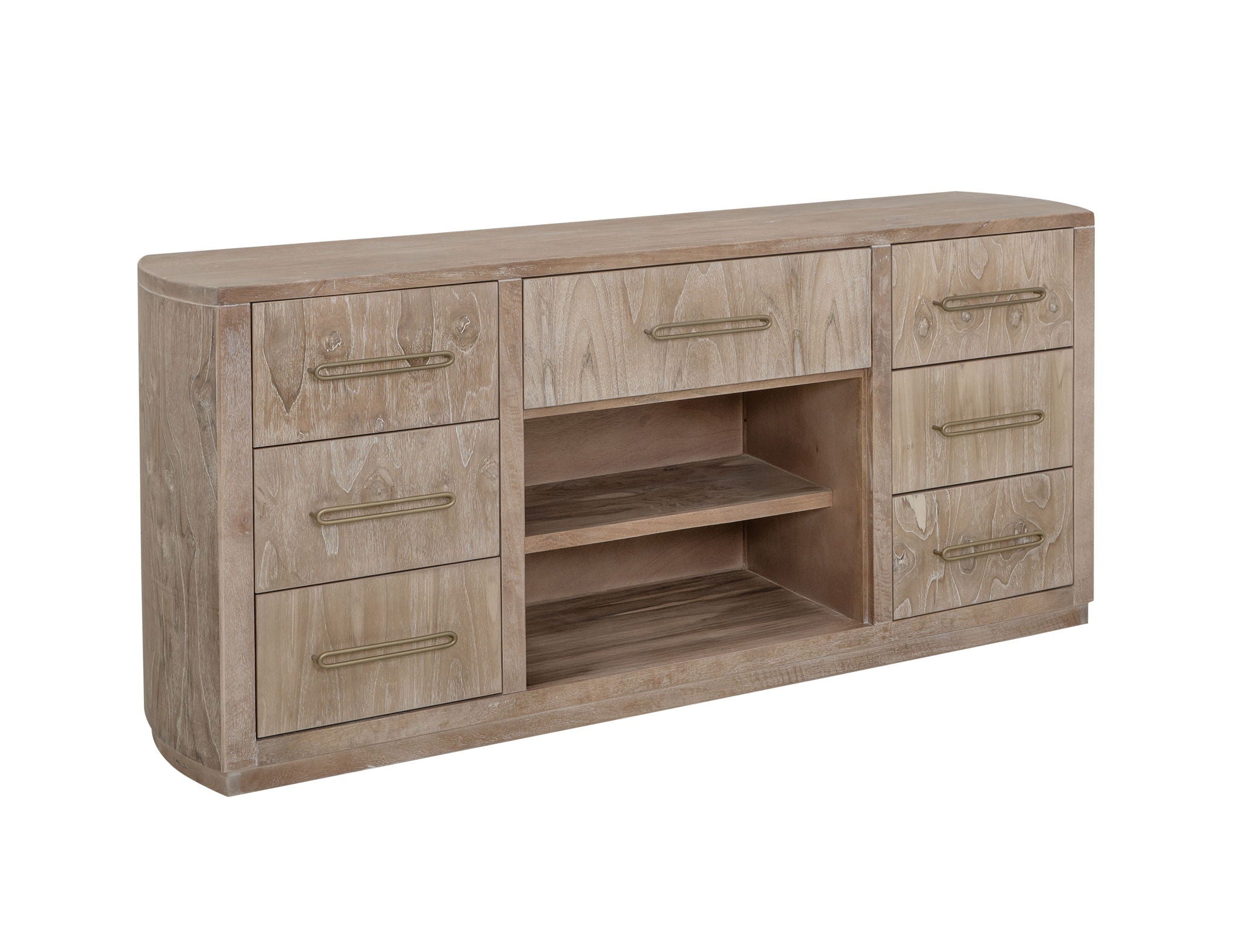 Balam 7-Drawer Console in Ivory White