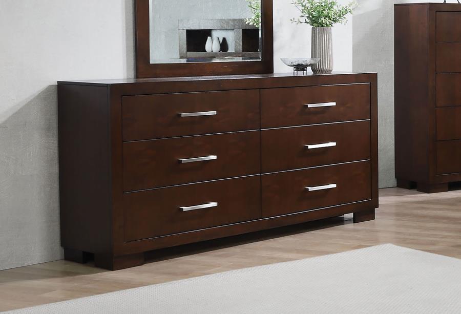Jessica 6-Drawer Dresser in Cappuccino