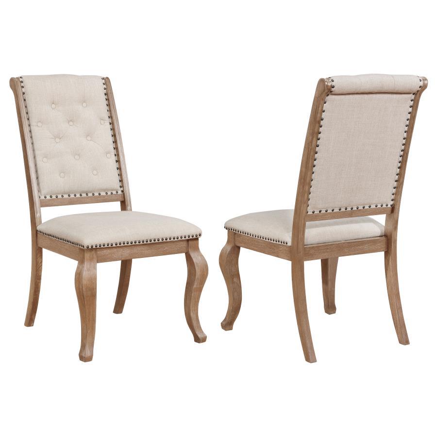 Upholstered Dining Chairs with Button Tufted Back,