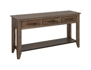 Natural Teca 3-Drawer Sofa Table