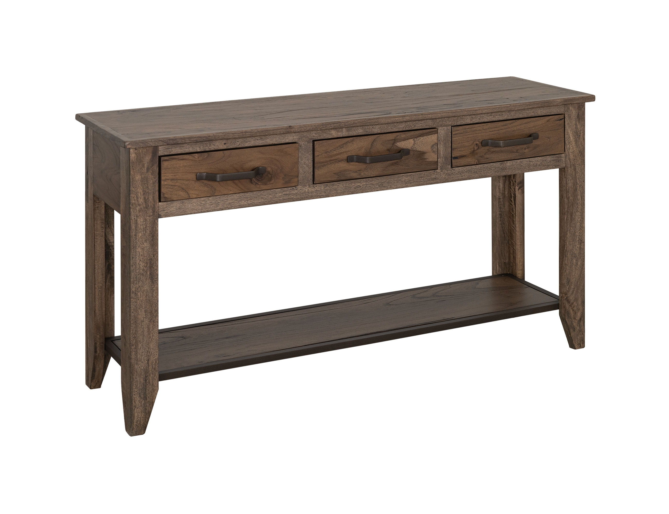 Natural Teca 3-Drawer Sofa Table