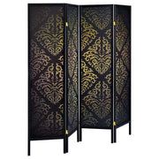 Haidera 4-Panel Folding Room Divider with Black