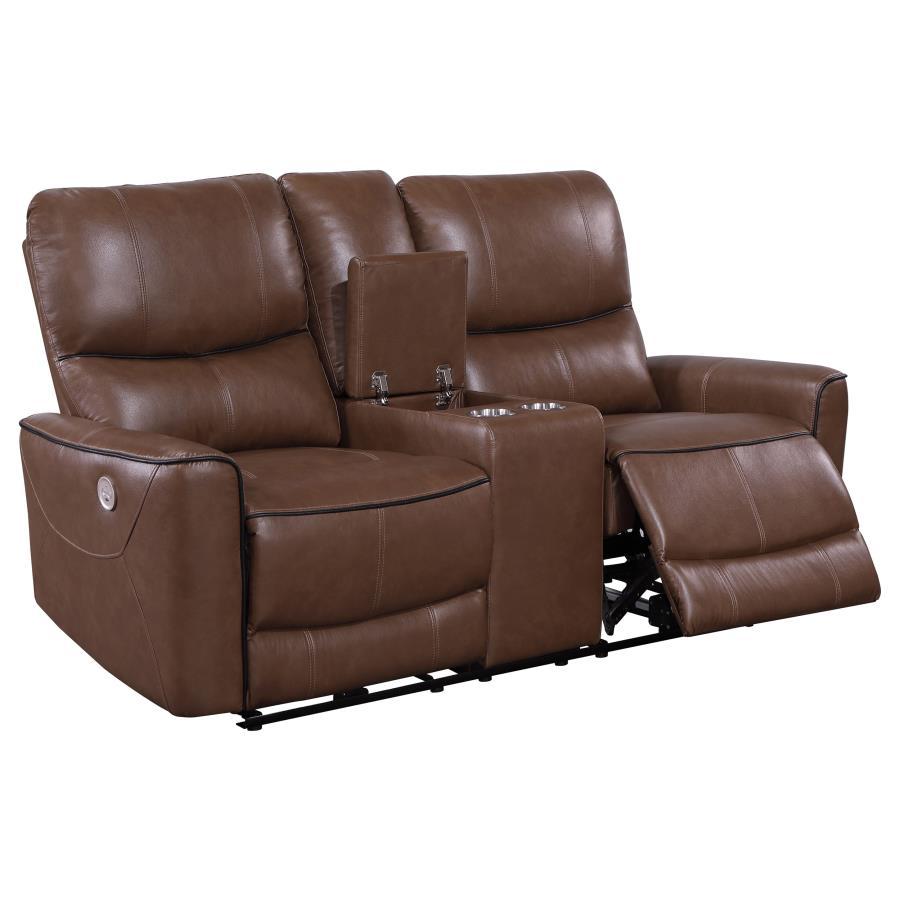 Greenfield Dove Gray Upholstered Power Reclining Loveseat
