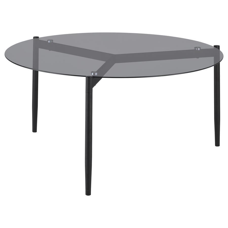 Rosalie Round Smoked Glass Top Coffee Table
