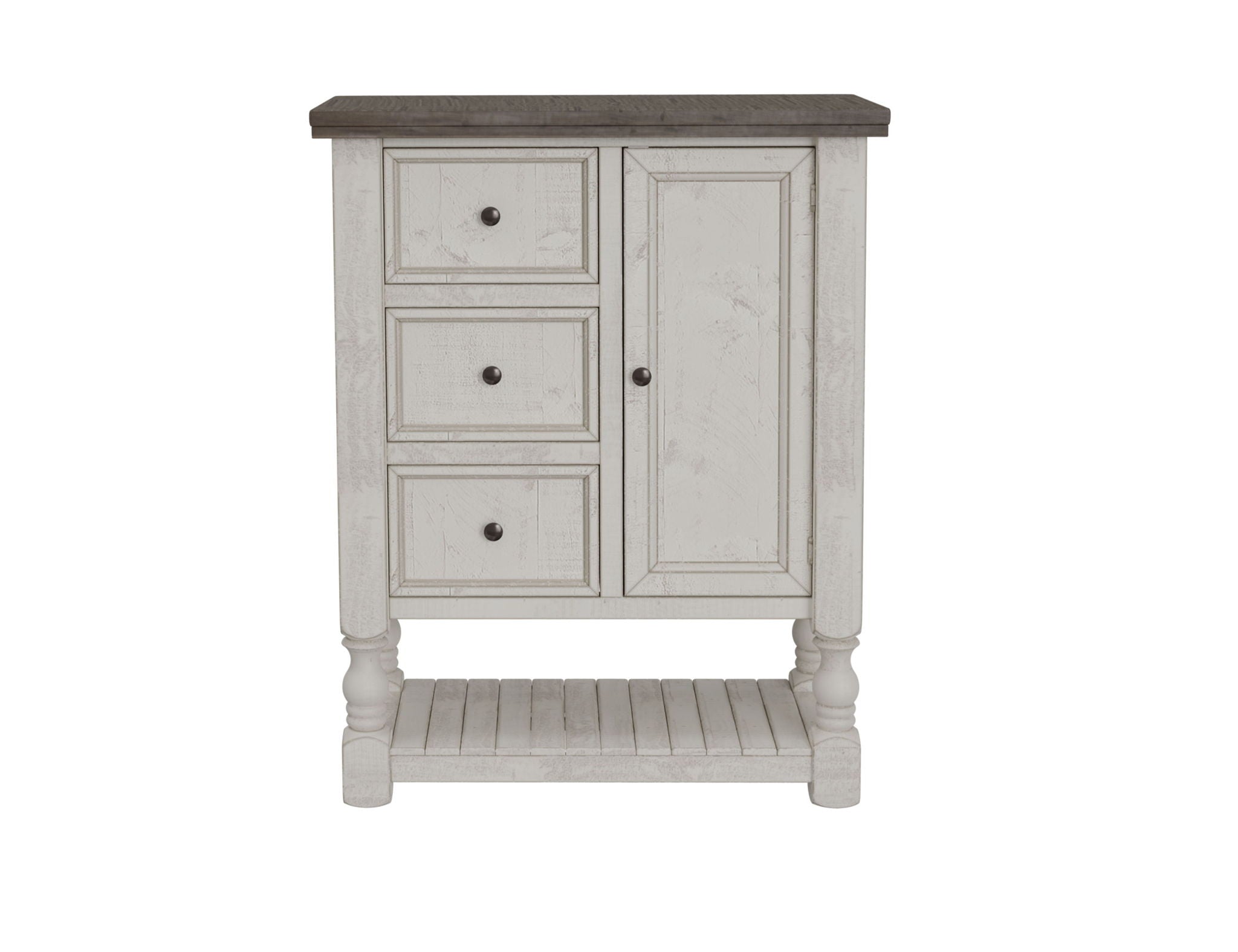 Stone - Chest with 3 Drawers / 1 Door – Antiqued Ivory
