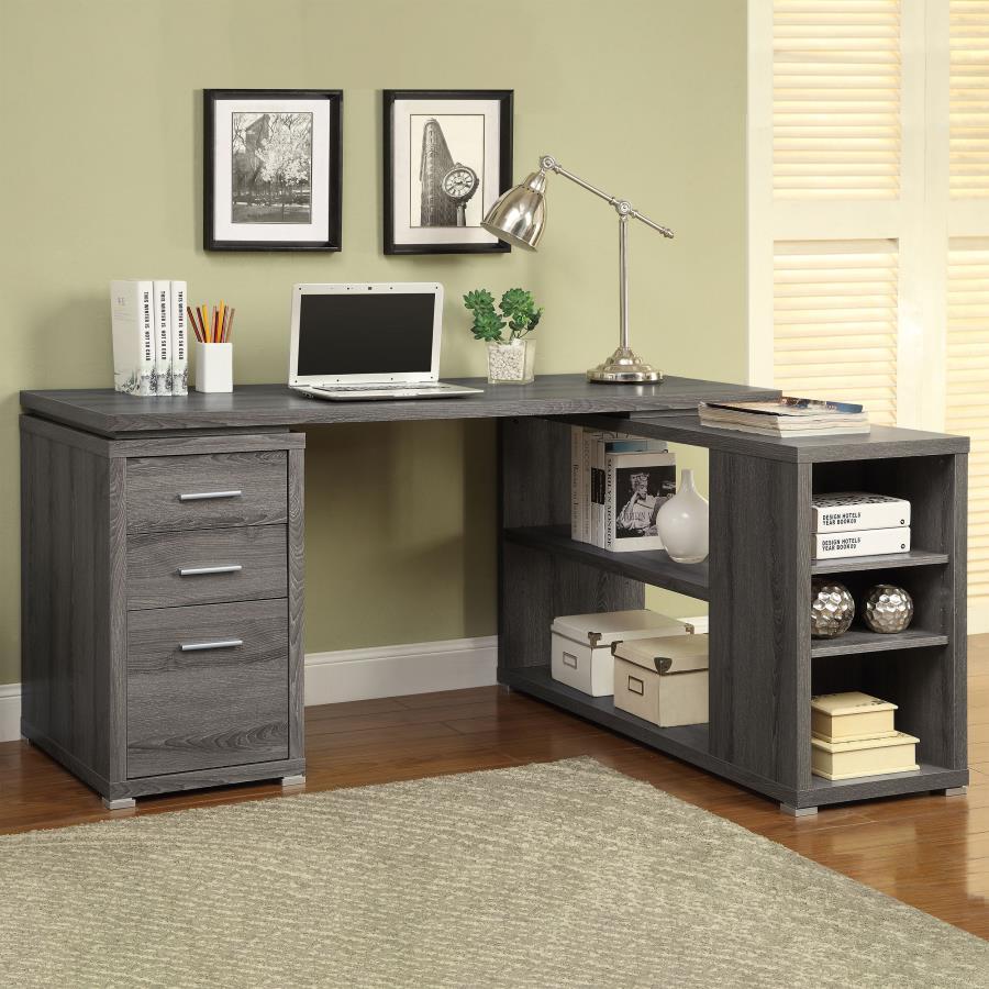 Yvette 3-Drawer L-Shape Computer Desk