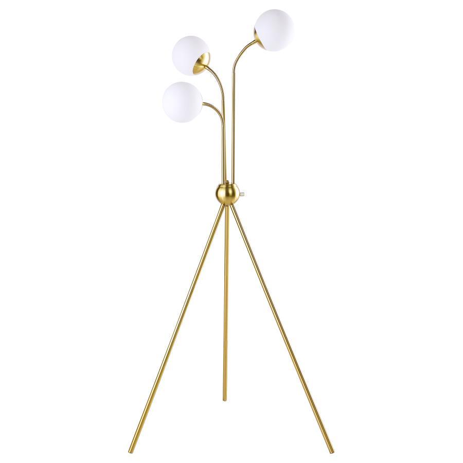 Miley - Mid-Century Modern Gold Tripod Floor Lamp