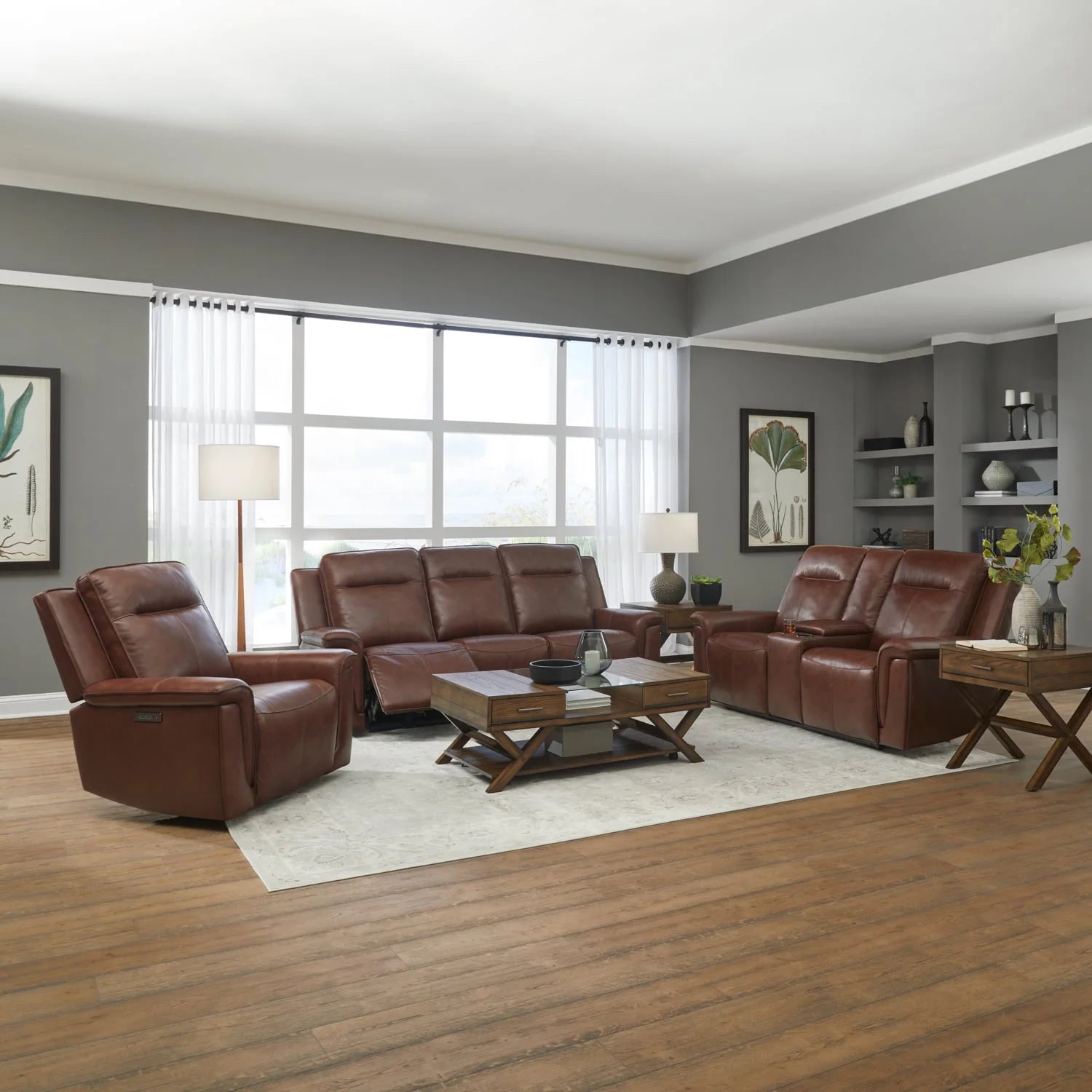 Avery Sofa P2 in Cognac Leather