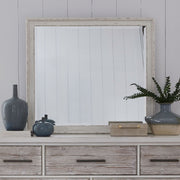 Landscape Mirror with White Finish, Softly Rounded Bead Molding