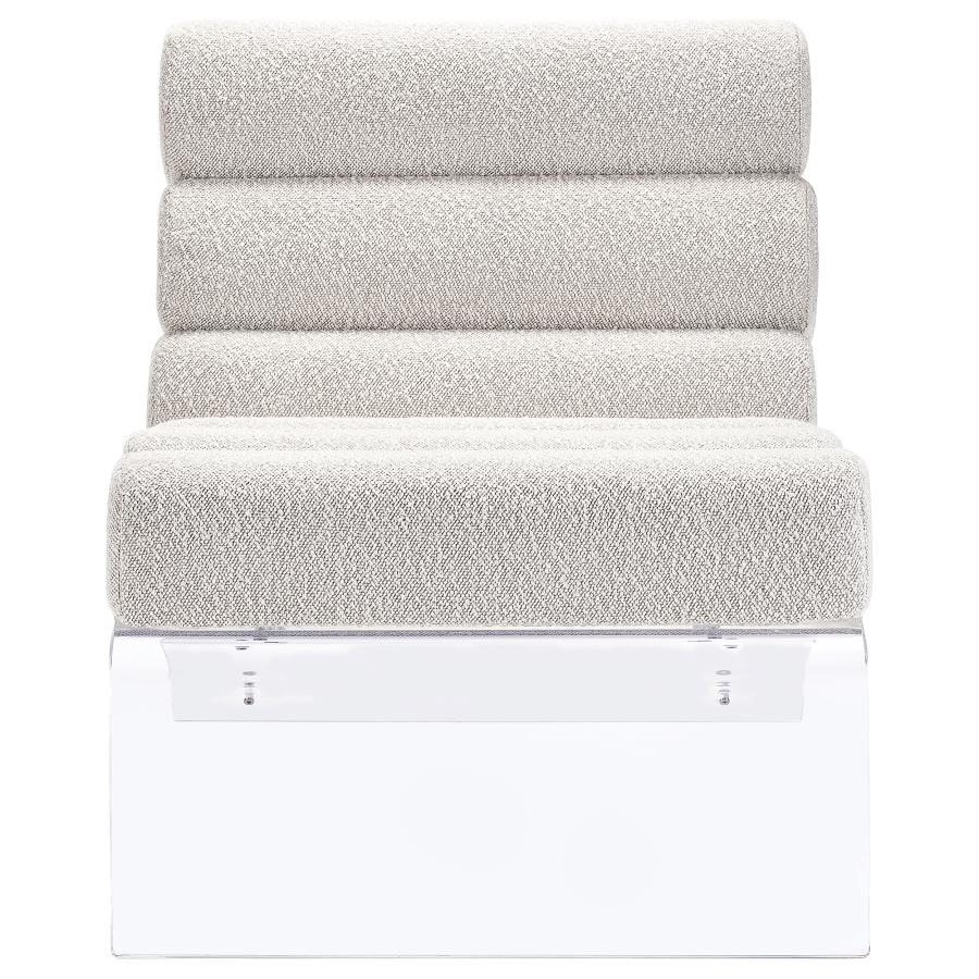 Serreta Boucle Upholstered Armless Acrylic Chair