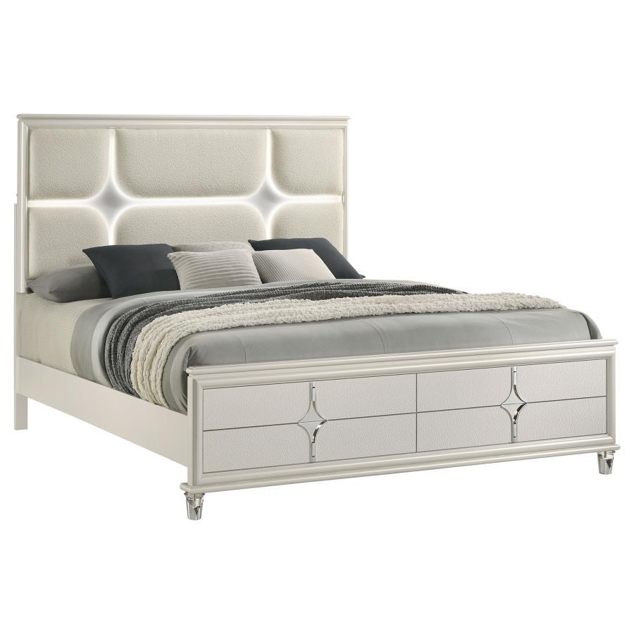 Olivia Queen Panel Bed with LED Headboard
