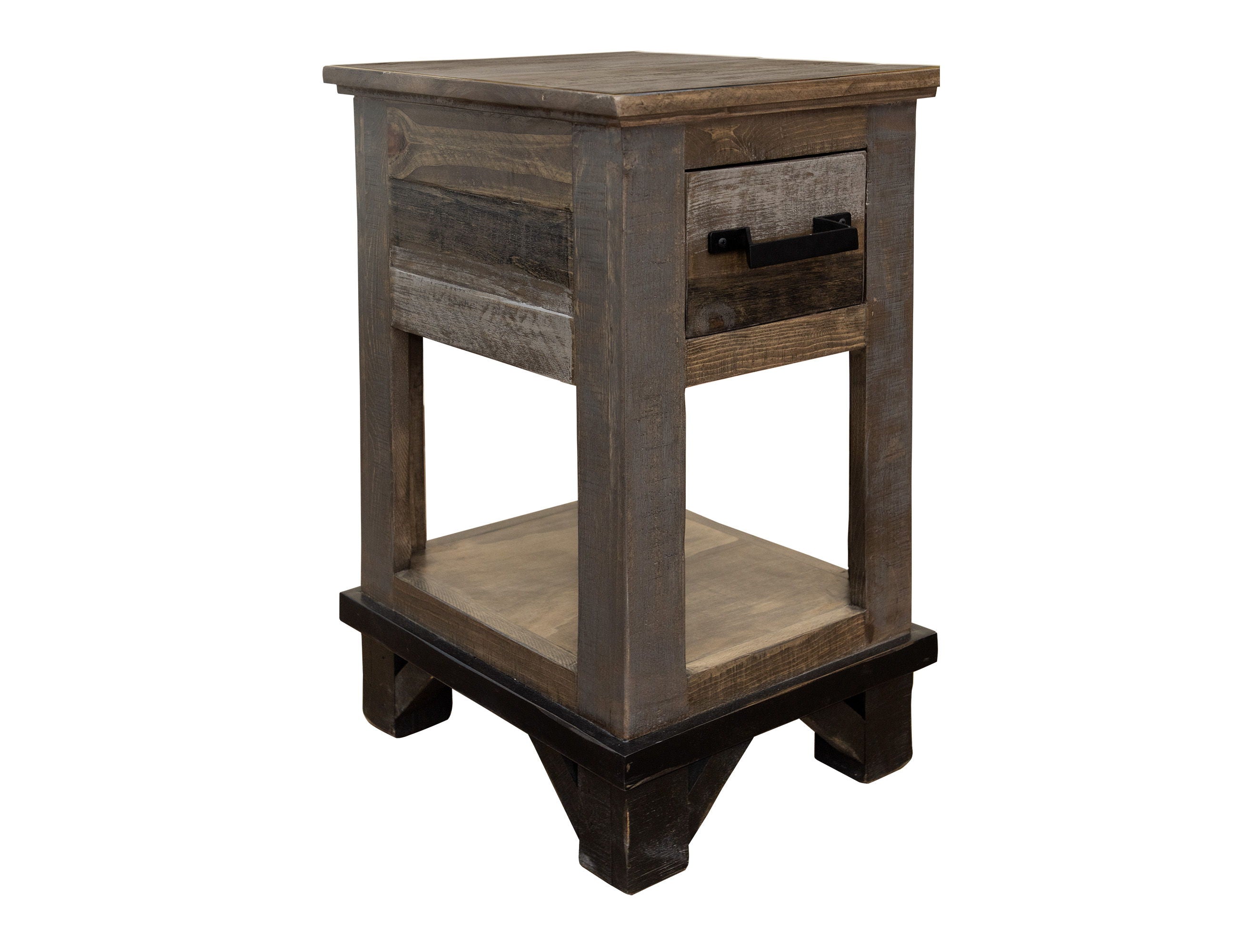 Loft - Chairside Table - Two Tone Gray / Brown