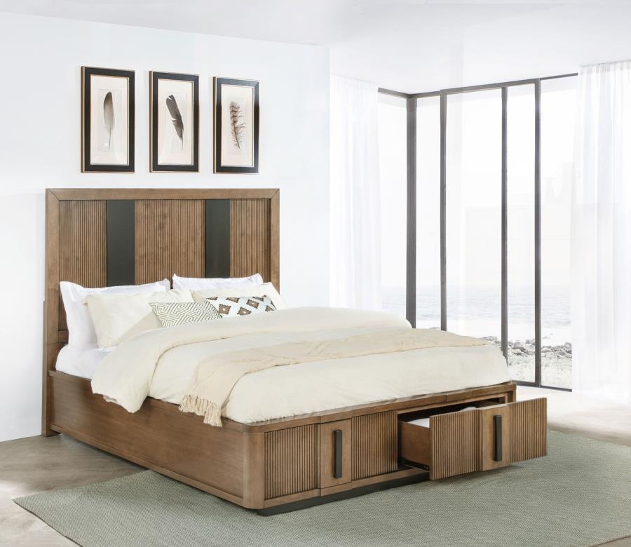 Terrace 2-Drawer Storage Bed in Ash Brown